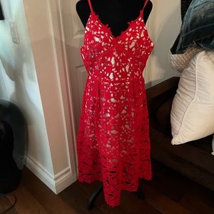 Super pretty red lace dress worn once